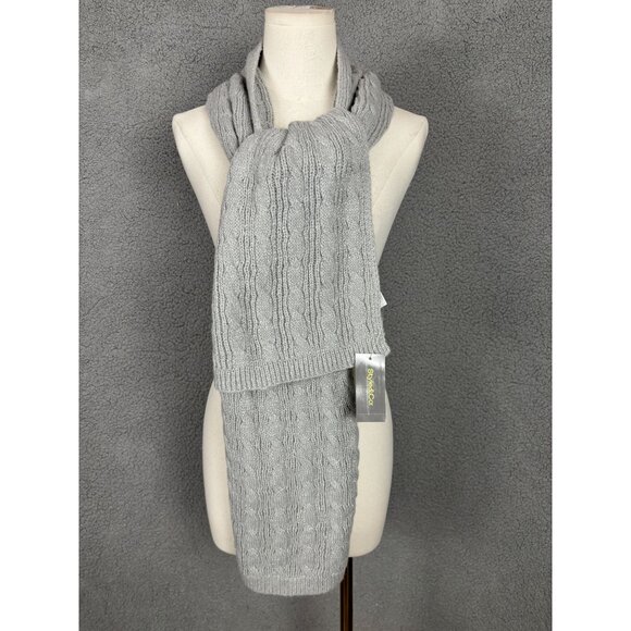 Style&Co Accessories - Style & Co Women's Ribbed Edge Shine Cable Knit Scarf Gray One Size New With Tag
